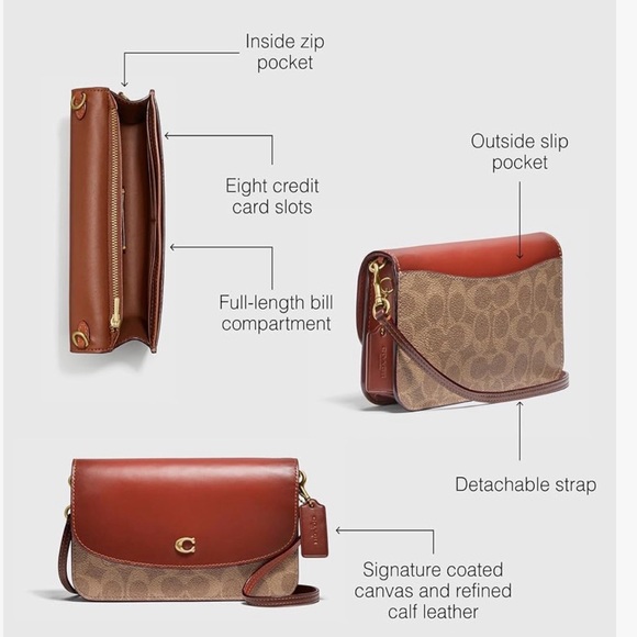 Coach Women's Hayden Crossbody in Signature Canvas Tan NWOT - Picture 14 of 14